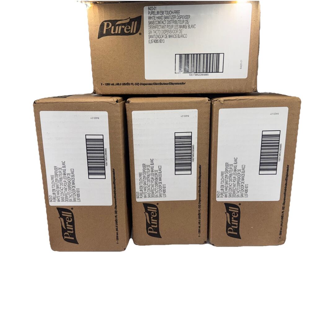 PURELL ES6 Automatic Hand Sanitizer Dispenser White w/Batteries 6420-01 4pack